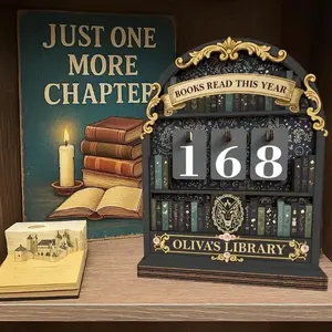 Reading Book Counter, Reading Challenge Goal Tracker, Perfect Gift for Teachers Writers Librarians, Home Office Decor, Progress Tracking, Calendar