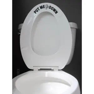 Put Me Down Decal Bathroom Toilet Seat Vinyl Sticker Sign, Reminder for Him