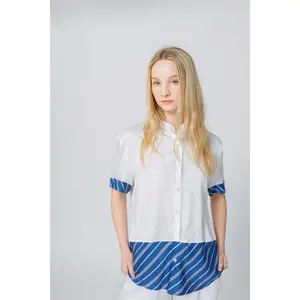 Bamboo Stripe Inset Short Sleeve Cropped Pajama Set
