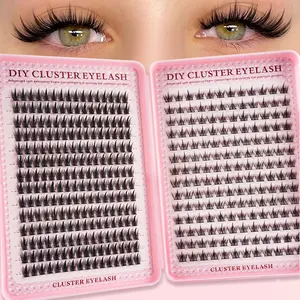 392-piece false eyelash extension kit, individual false eyelash cluster kit, D-curled false eyelash extension kit, includes adhesive and sealant, as well as tools for applying false eyelashes. DIY false eyelash extension kit Eyelash Extensions Set