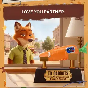 Disney Zootopia Judy Hopps' Police Life Carrot Pen Voice Recorder & Smooth Writing Ballpoint, Cute Collectible Gift Holiday