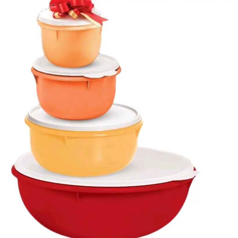Tupperware Mixing Bowl Set - Red and Orange