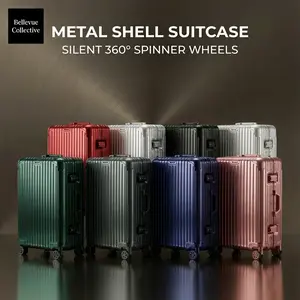 Hard Shell Suitcase with Silent 360 Spinner Wheels Aluminum-Magnesium Alloy Reinforced Corners & Travel Organizer Interior 2029 in