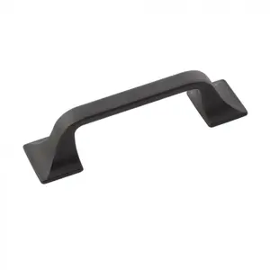 212 MAIN Forge Door Pull, 128 mm C-C, Black Iron, Smooth Finish