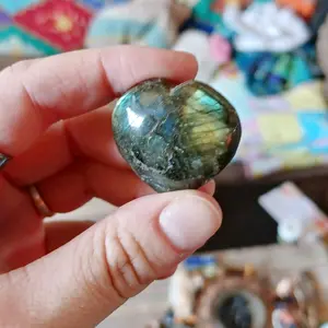 Labradorite Heart Carving