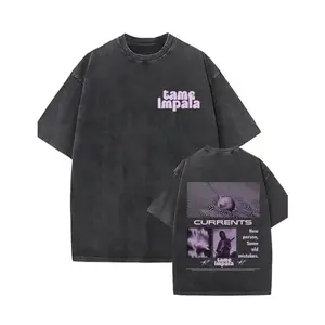 Mens Vintage Oversized Washed Short Sleeve T-shirt Tame Impala Rock Band Deadbeat Tour Album Hip Hop Fans Gift T-shirts, Gift for him, her, Vintage Outfit, Oversize Shirt CTU