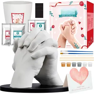 Hand Casting Kit, Couples with Practice Kit, Hand Mold Kit for Adults & , Romantic Anniversary Wedding Birthday for Her or Him,Boyfriend Girlfriend  Christmas Stocking Stuffers