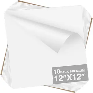 White HTV Heat Transfer Vinyl Bundle- 10 Pack 12"x12"Sheets HTV Vinyl, Pu Iron on Vinyl for T-Shirt,Easy to Cut & Weed for Heat Vinyl Design