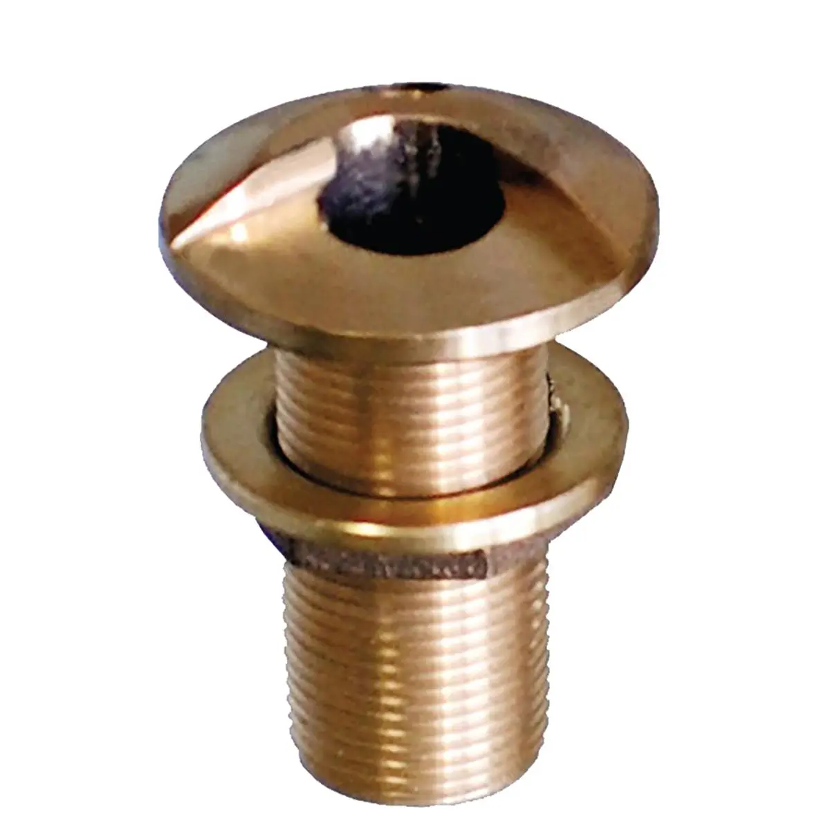 212 MAIN 1.25 in. Bronze High-Speed Thru-Hull Fitting - NPSM-NPT Combination Thread, Increased Flow Design, Reduced Drag, Threaded Nut Included for Fishing Equipment, Npsm/Npt Combo, Designed For Increased Flow, Less Drag