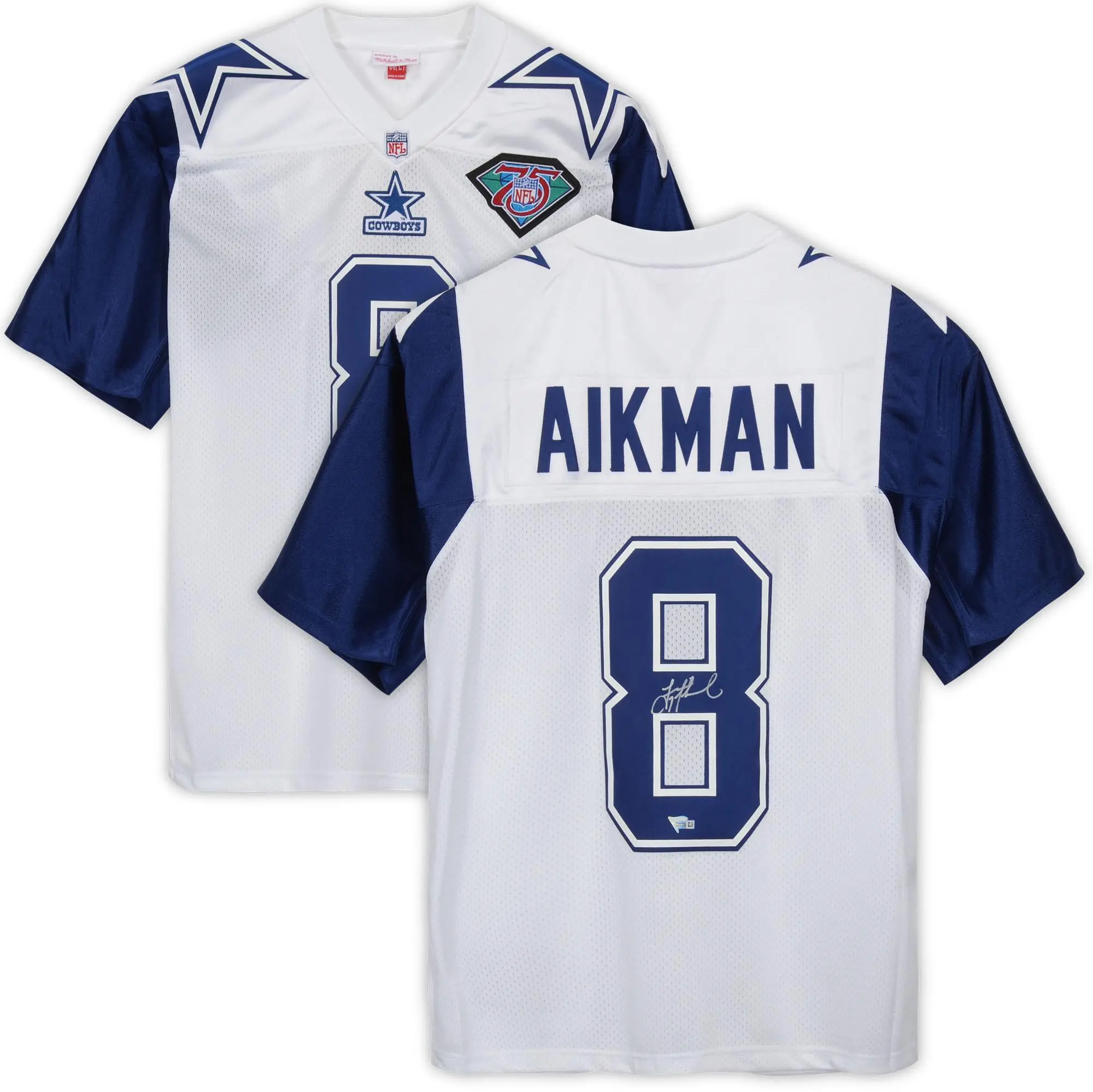 Troy Aikman Dallas Cowboys Autographed White Alternate Mitchell & Ness Authentic Jersey - Fanatics Authentic Certified - NFL Memorabilia