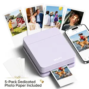 Nelko Pocket PP01 Instant Smartphone Inkjet Photo Printer With 5 Photo Papers, Portable Mini Color Wireless Mobile Printer, Bluetooth Compatible with iOS & Android Devices, Fun Editing App, Ideal Valentine's Day Gift, Mothersdaygift