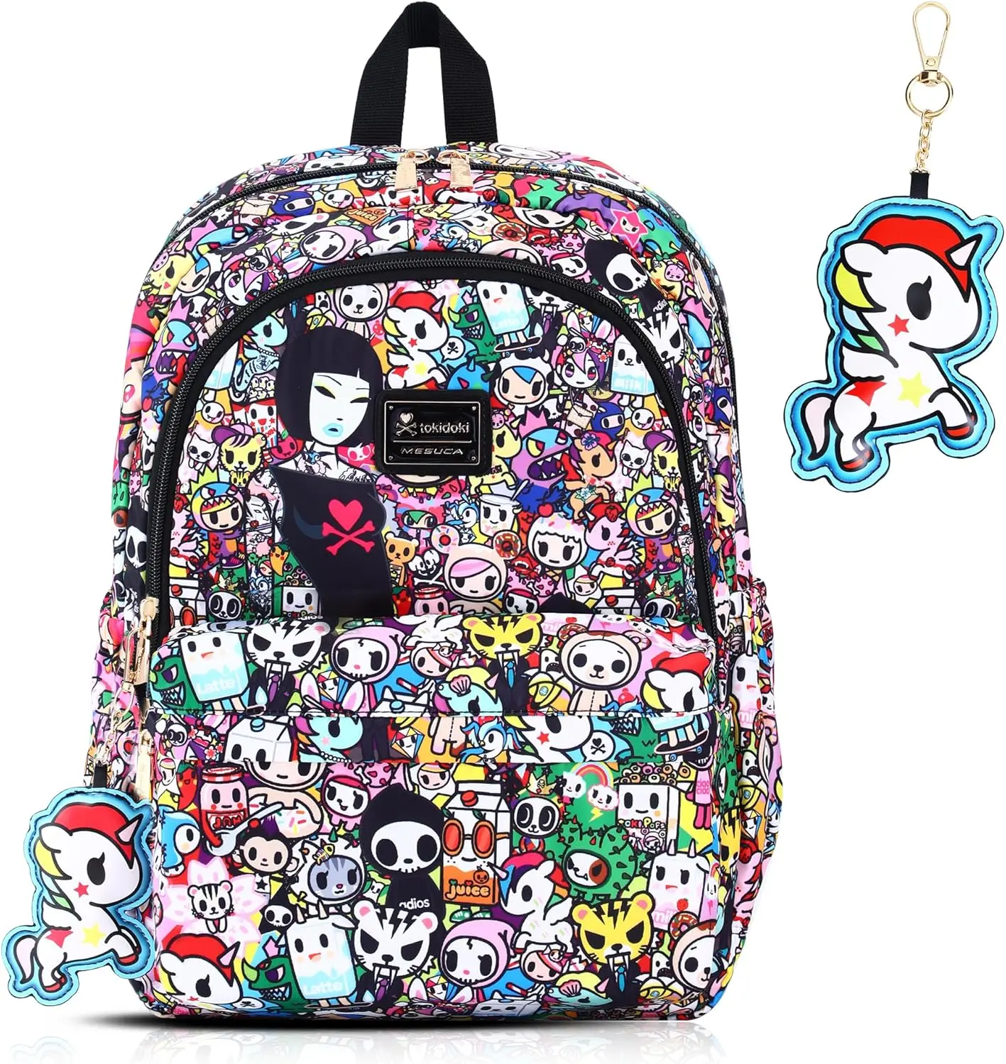 Tokidoki Backpack with Unicorno Keychain Cute Travel Laptop Backpack for Women Casual Bag Lightweight Backpack Daypack Handbag