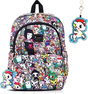 Tokidoki Backpack with Unicorno Keychain Cute Travel Laptop Backpack for Women Casual Bag Lightweight Backpack Daypack Handbag (Backpack-Signature)