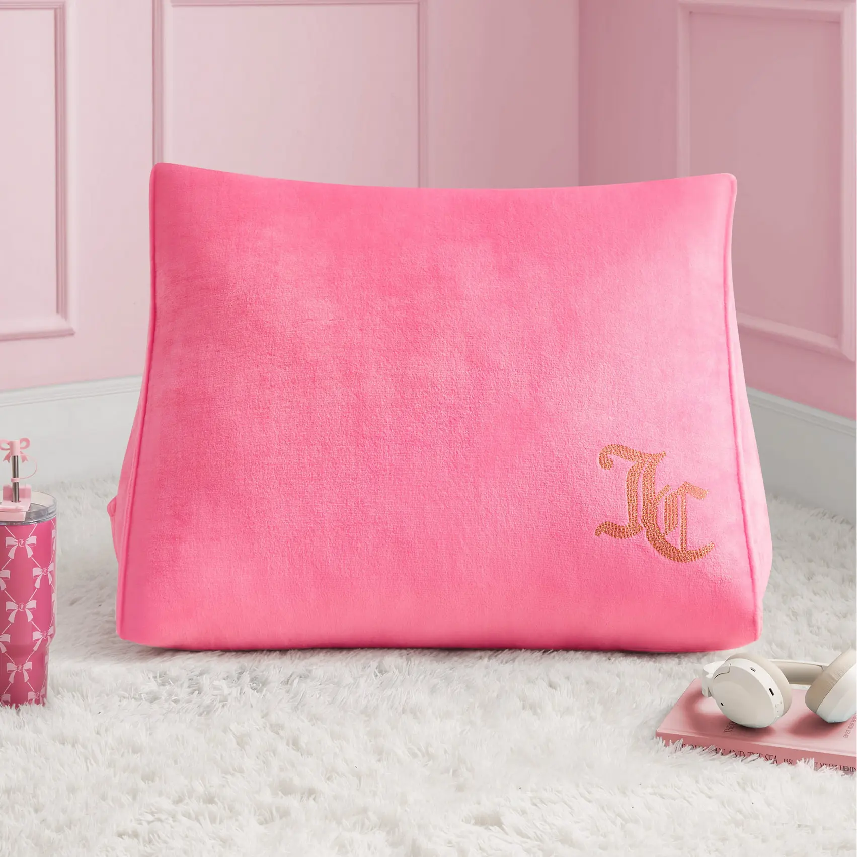 Juicy Couture Rhinestone Wedge Pillow
