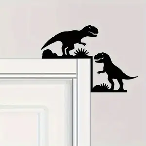 1 Piece Metal Dinosaur & Boar Wall Sticker – Decorative Door Corner & Frame Art, Unique Metal Wall Hanging for Home Decor.Festival Statue Decorations