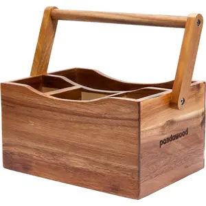 Utensil for Parties - Wood Silverware for Countertop - Utensil Holder for Counter - Cutlery Flatware Silverware Holder for Countertop Organizer