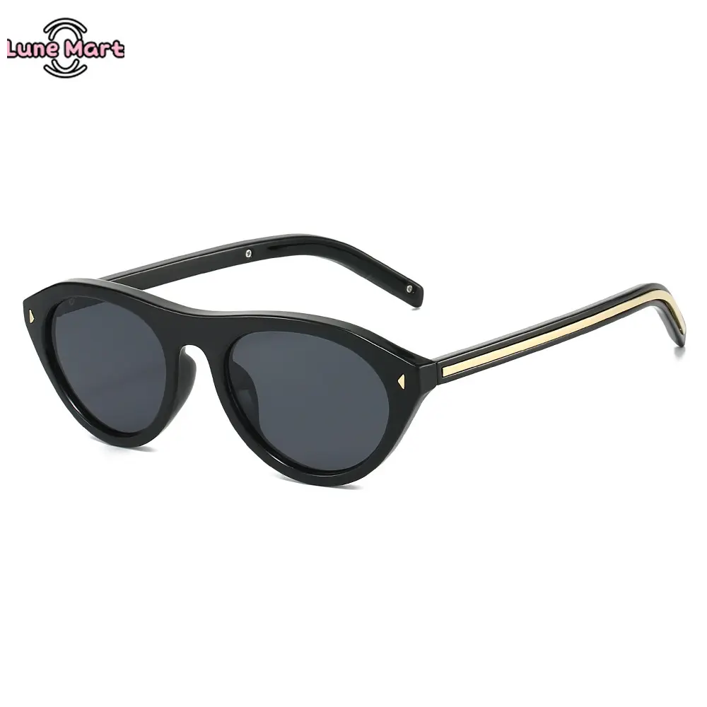Lune Retro Small Oval Sunglasses for Women Men, Y2K Vintage Narrow Round Cateye Shades, UV400 Protection Summervibes