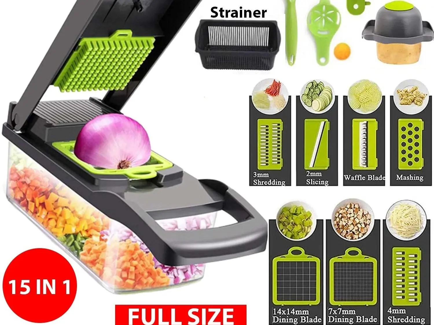 14-In-1 Vegetable Fruit Chopper Cutter Food Onion Veggie Dicer Slicer Kitchen