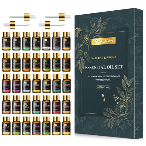 MAYJAM Aromatherapy Scented Fragrance Oil Gift Set - 35x5ML Citrus, Fruit Floral Scent Oils for Aroma Diffusers, Skin Massage, Birthday Gifting (Sohochic) with Stress Relief Benefits