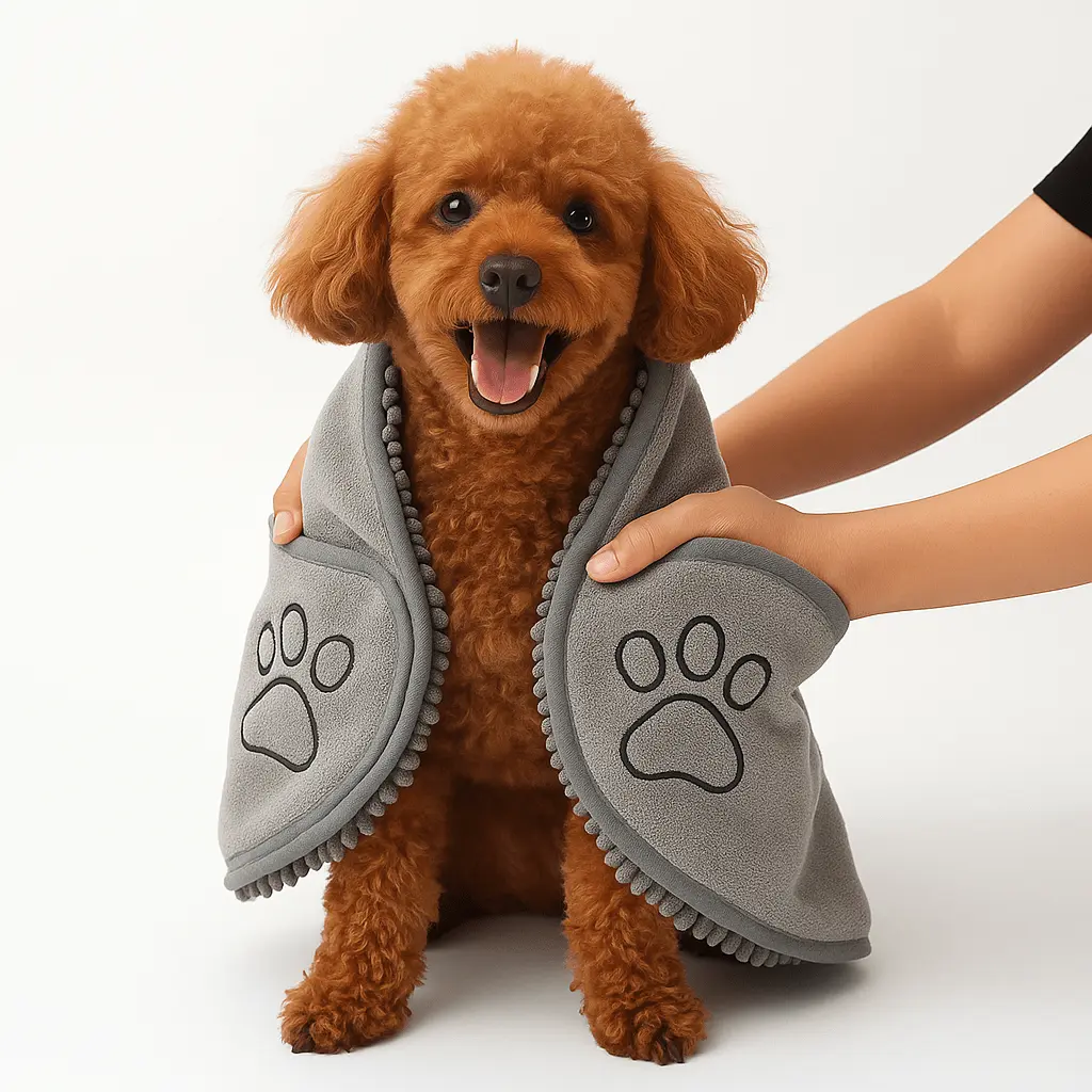 Quick-Dry Dog Towel with Hand Pockets