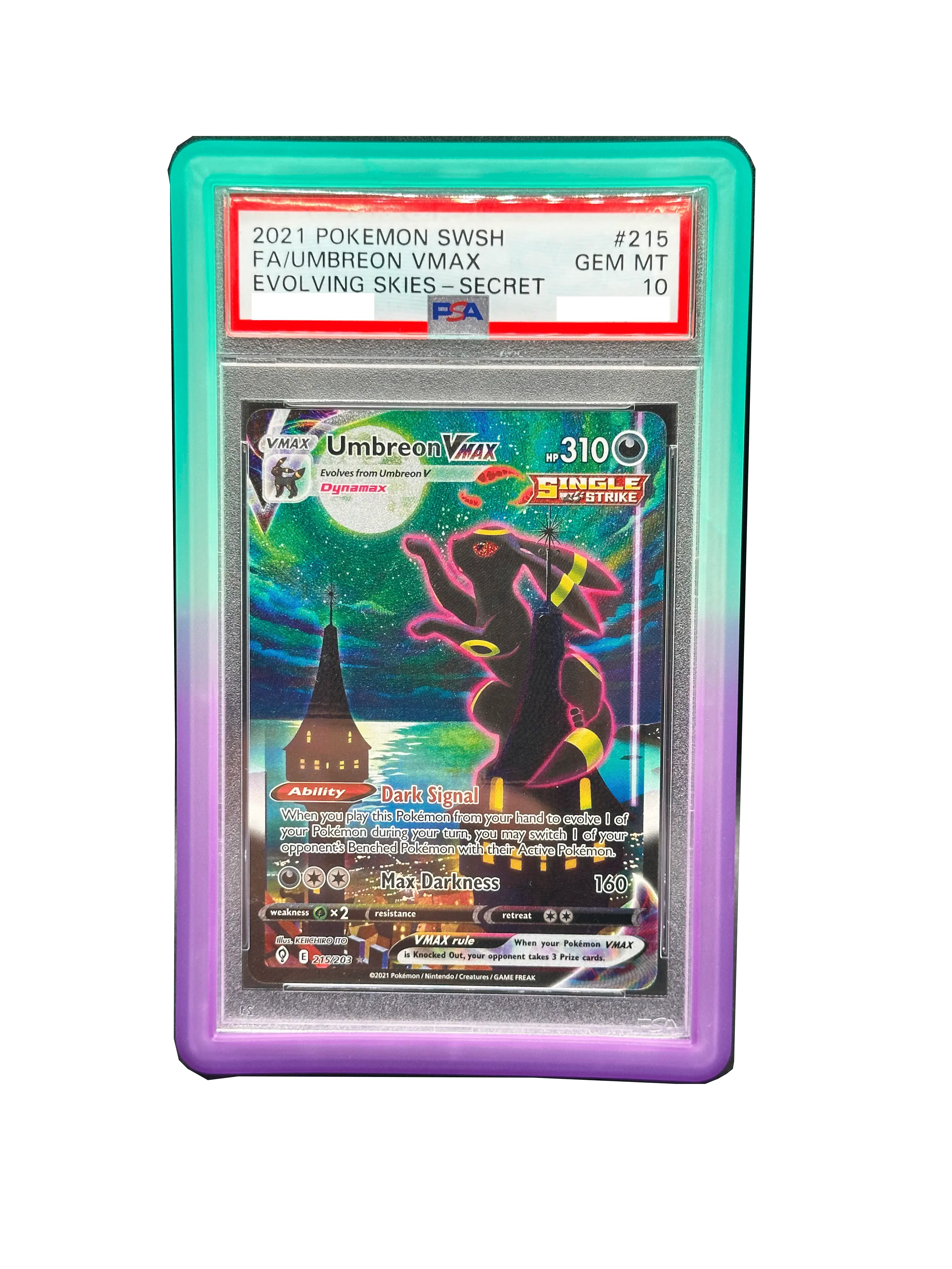 jellyarmor - Teal/Purple Gradient - PSA Graded Card Slab Bumper Guard Trading Card Case