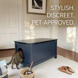 Parker Designer Catbox Litter Box Enclosure in Charcoal Black