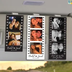 Personalized Drive Safe Car Visor Clip with Couple Photo, I Love You Keepsake, Drive Safe Daddy, Gift For Husband, Him