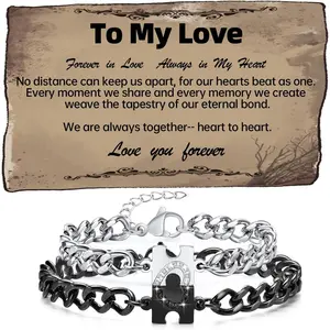 Matching Bracelets for Couples Puzzle Heart Bracelets -  Anniversary & Valentine's Day Gifts for Him & Her - Ideal Love Token for Boyfriend, Girlfriend, Husband, Wife, and Dear (B&S)