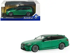 2024 BMW M5 Touring Isle Of Man Green Metallic with Black Top 1/43 Diecast Model Car by Solido