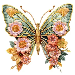 Butterfly Pattern DIY Diamond Arts Colorful Painting Kit without Frame, DIY 5D Diamond Arts Colorful Painting Kit, Wall Art Decor for Home