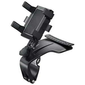 360° Universal Car Phone Holder Windshield Dashboard Mount, Fits 4-7 Inch Smartphones, Includes Parking License Plate