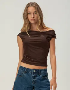 TILLYS Womens Off The Shoulder Butter Soft Top