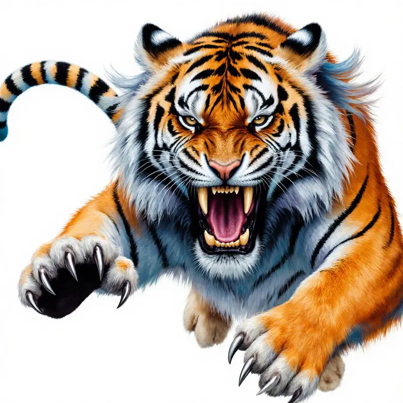 1PC Street Trendy Realistic Wild Tiger Sticker Decal, Decals Stickers For Motorcycle, Carry Bags, Stationery Roaring Tiger Decor With Powerful Trend Vibe In Daily Use A Must-Have For Beast Lovers & Hardcore Style Fans
