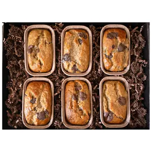 Gourmet Banana Bread by Sweetness Central, Baked Fresh for Each Order, Made with Belgian Chocolate Chips, The Perfect Valentines Day Gifts for Her, Individually Wrapped to Arrive Soft & Moist, 6 Pack