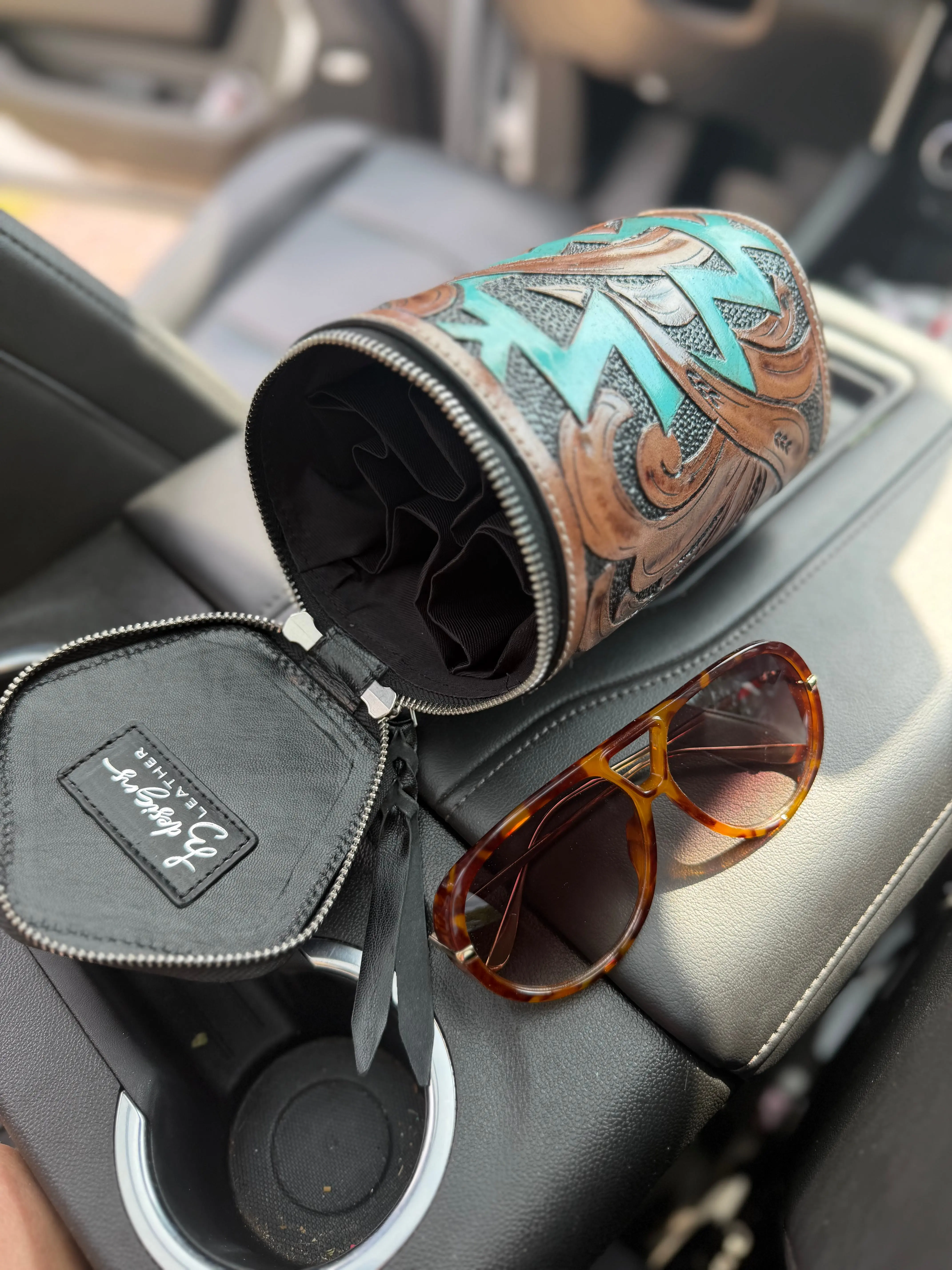 Aztec tooled Sunglass Case