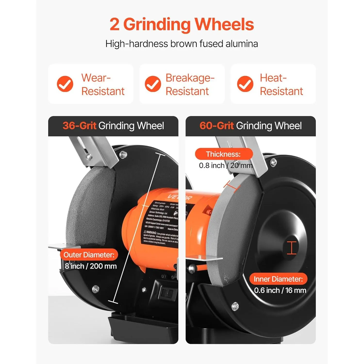 Spring new arrivals Bench Grinder, 8-inch Single Speed Bench Grinder ...