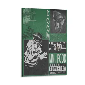 Doom Retro Posters - MF DOOM Album Cover Canvas Poster Hip Hop Music Vintage Green Wall Art for Bedroom Living Room Den Canvas Poster Bedroom Decor Sports Landscape Office Room Decor Gift Frames Ornaments