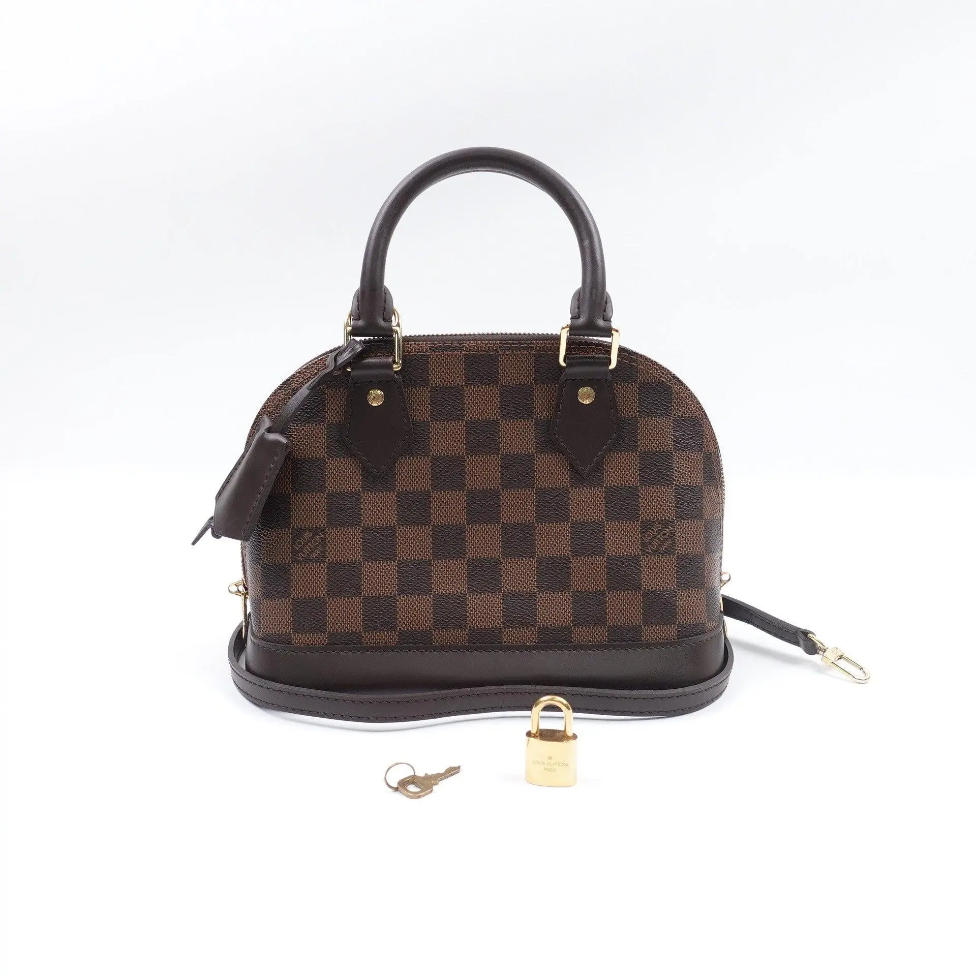 Pre-owned Louis Vuitton Damier Ebene coated canvas Top Handle Bag Alma BB T10416083