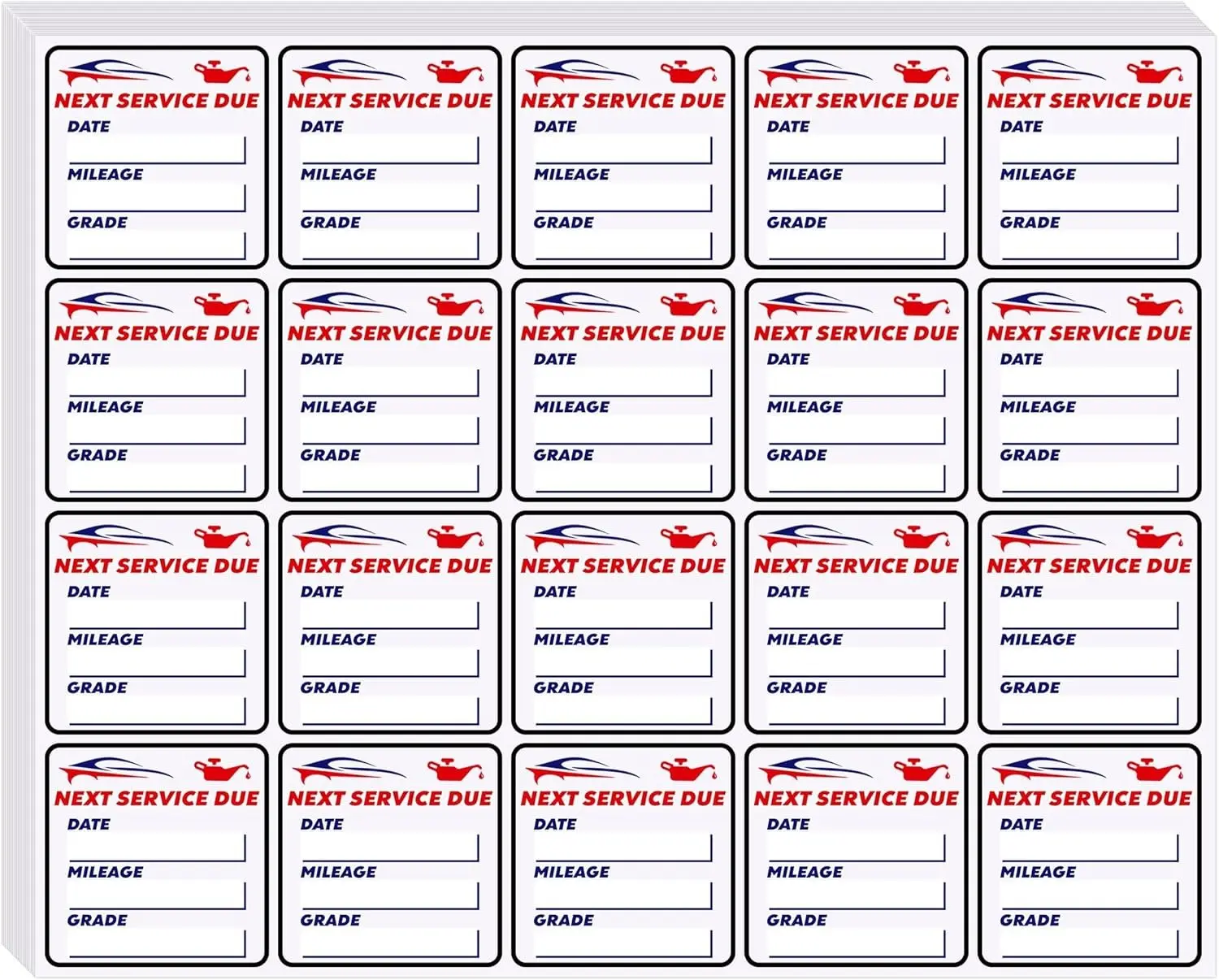 500 Pieces Oil Change Stickers Next Service Due Reminder 2 X 2Inch | Clear Windshield Decals,Self Adhesive & Easy Peel,No Residue ,Auto Maintenance Tags for Cars