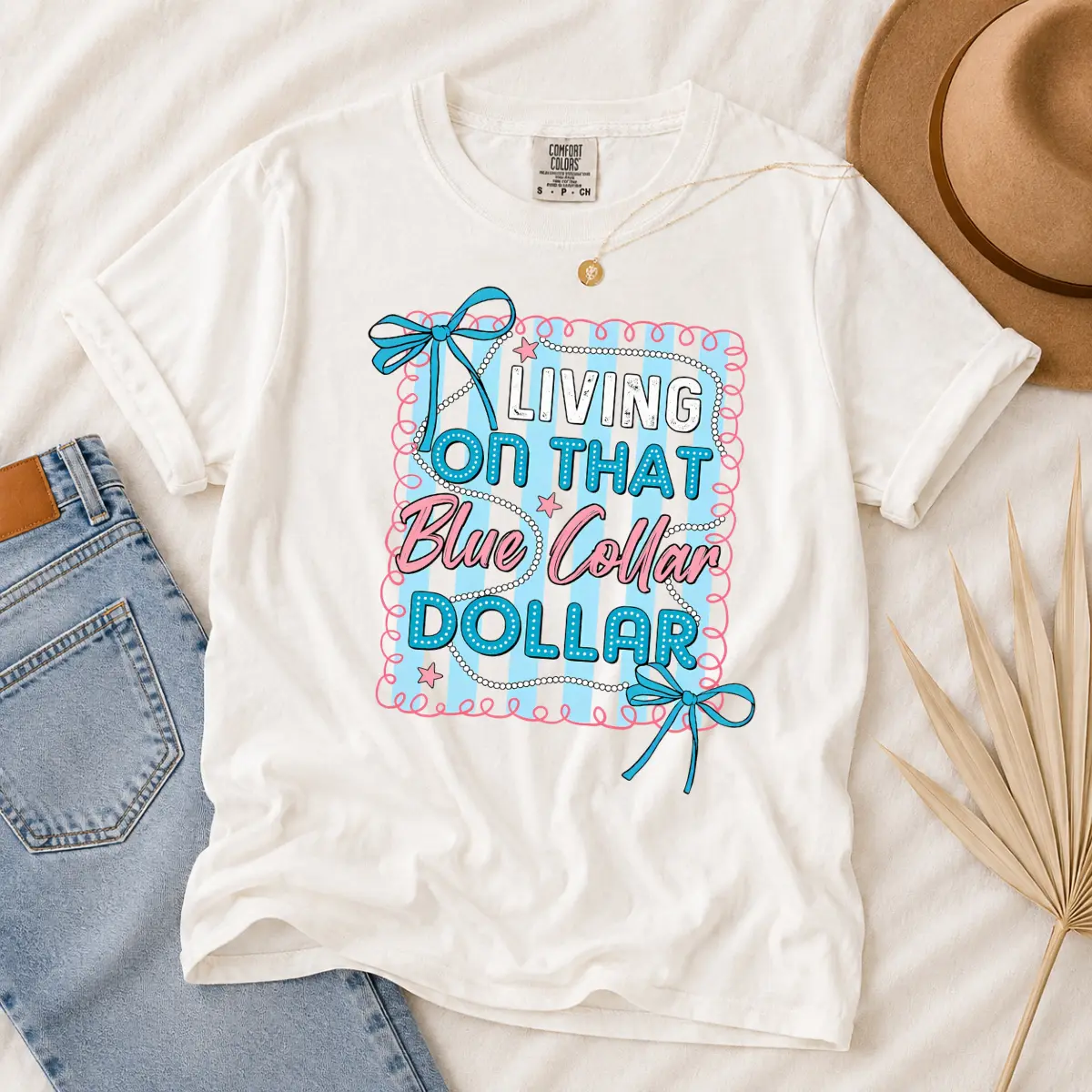 Comfort Color  Collar Dollar Shirt, Preppy Western tee, Funny Country Shirt Design, Patriotic Western Coquette, Working Class Png, Cowboy Boots