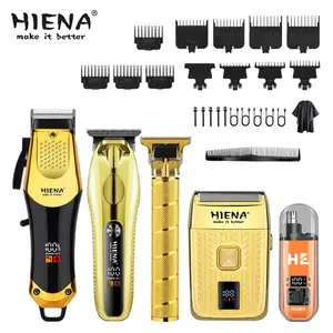 5-Piece Rechargeable Men's Hair Trimmer & Beard Grooming Set, Professional LCD Display Barber Kit, Ideal for Stylists, Barber Clippers Set, USB Rechargeable Clipper