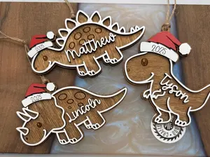[XMAS DECOR] Personalized Dinosaur Ornament | T-Rex, Stegosaurus, Baby Dino Christmas Ornament