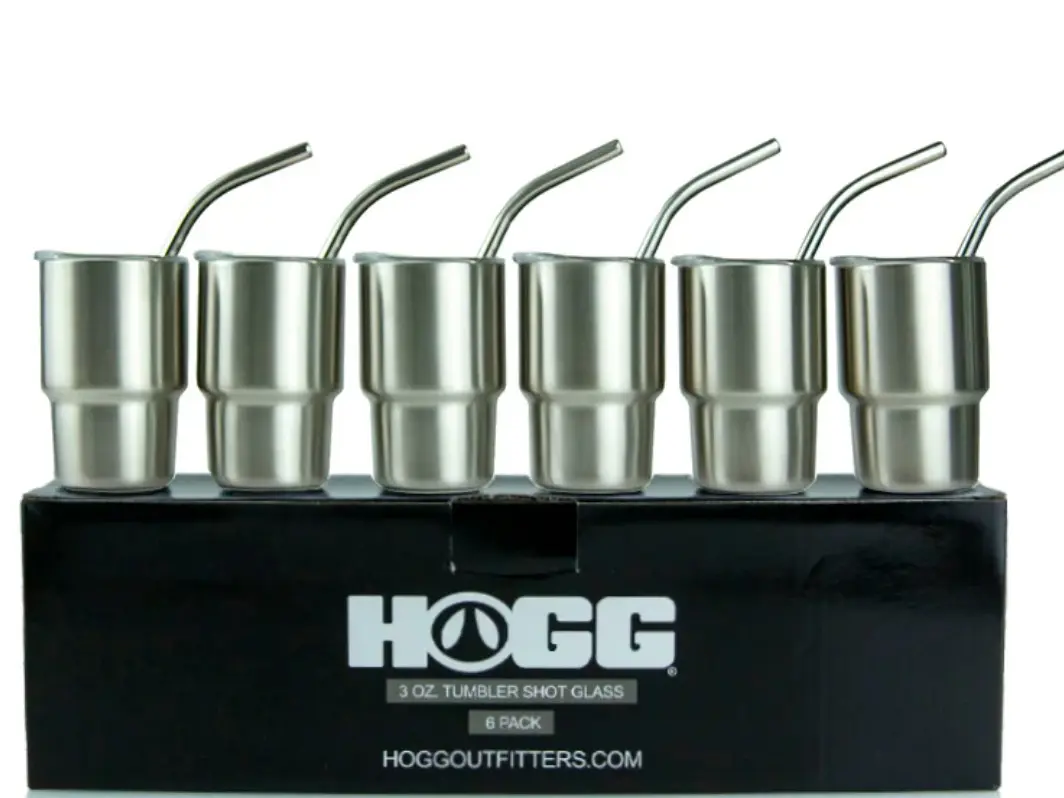3 oz Sublimatable Tumbler Shot Glass - Stainless Steel Mini Tumbler w/ Lid & Straw