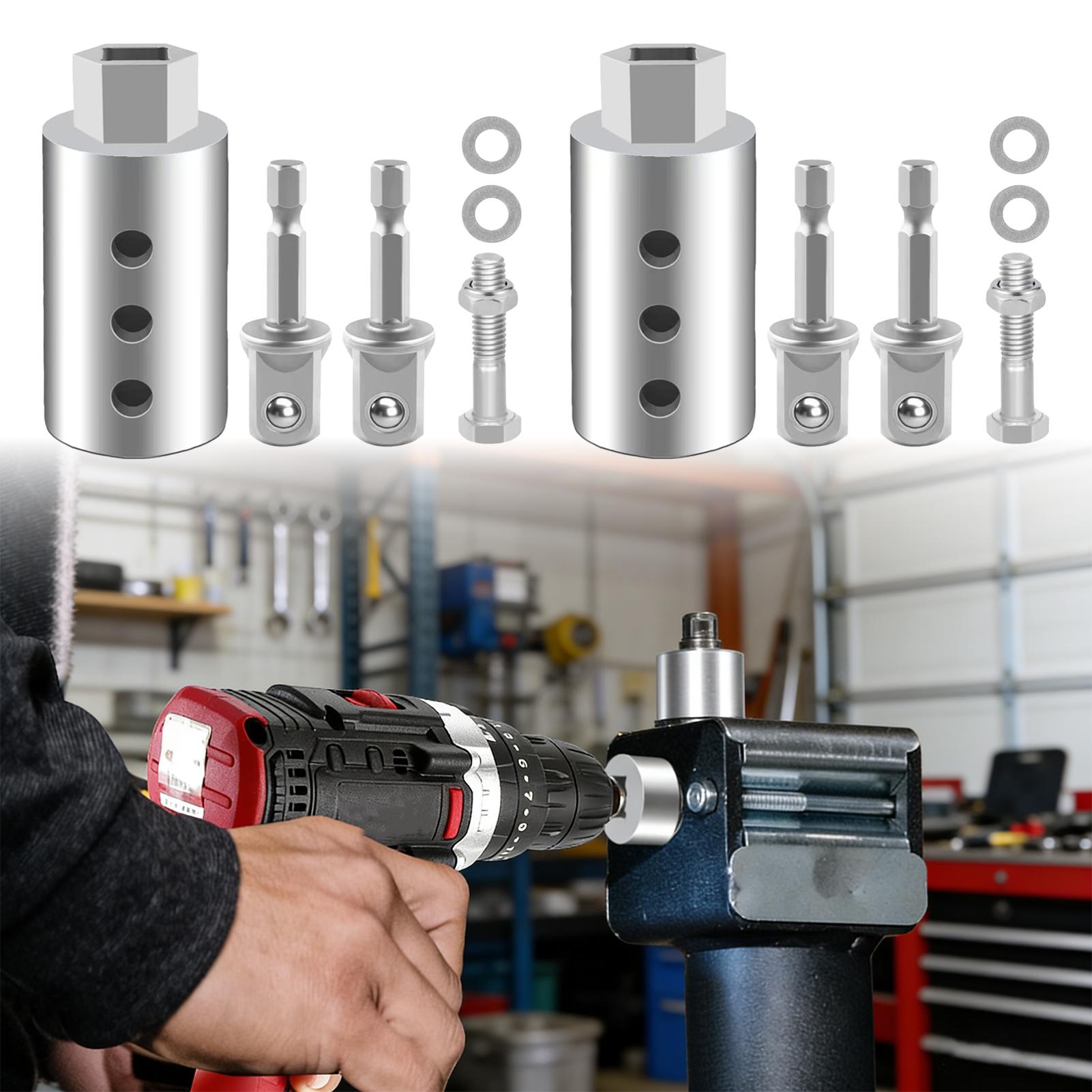 2-in-1 Trailer Jack Drill Adapter 1/2 to 1 Stainless Steel 26mm Axle Hole Heavy Duty Corrosion Resistant Tool for Trailer Maintenance