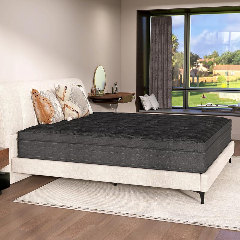 12 Inch Hybrid Memory Foam Mattress - Twin Full Queen King Sizes Featuring Individual Pocket Springs & Compressed In-A-Box Design. Queen mattress