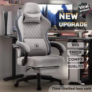 GTPLAYER Gaming Chair with Pocket Spring Cushion Linkage Armrests & Footrest High Back Ergonomic Modern Office Chair Adjustable Comfortable Design