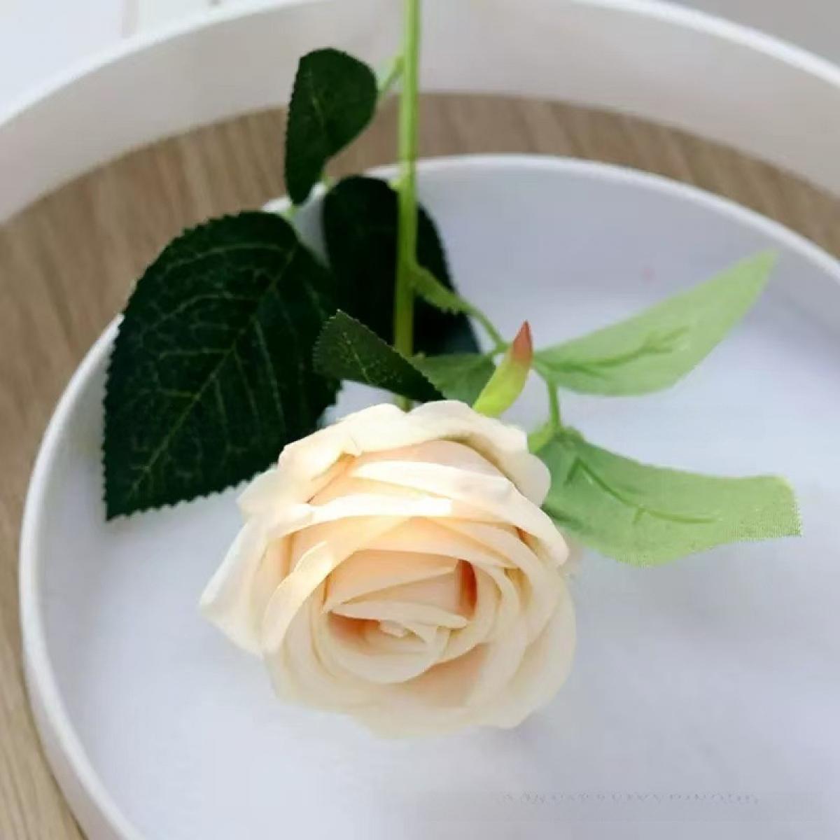 12Pcs Silk Fabric Artificial Rose Bouquet Set - 3D Full Realistic Fake Flowers, Luxury Versatile Home Decoration Ornaments, Floral Decor for Living Room Study, Ideal for Wedding Layout Photo Prop Gift