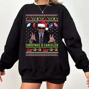 Christmas Is Cancelled The Office Sweatshirt, Funny Quote Sweater, Movie TShirt Hoodie Sweatshirt Fangifts