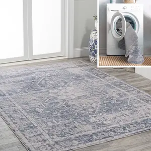 JONATHAN Y Shaii Global Medallion Low-Pile Machine-Washable Indoor Area Rug; for Living Room, Kitchen, Bedroom, Dining Room, Office