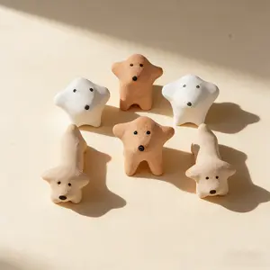 Minimalist Clay Dog Statue – Handmade Home Ornament